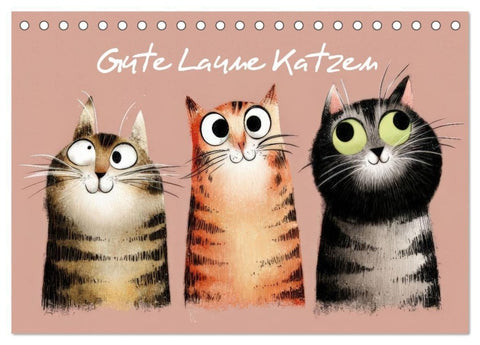 Gute Laune Katzen (Tischkalender 2027 DIN A5 quer), CALVENDO Monatskalender