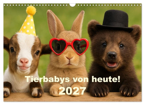 Tierbaby von heute! (Wandkalender 2027 DIN A3 quer), CALVENDO Monatskalender