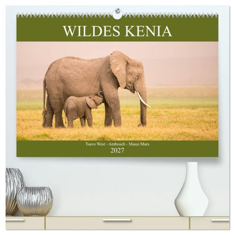 Wildes Kenia (hochwertiger Premium Wandkalender 2027 DIN A2 quer), Kunstdruck in Hochglanz