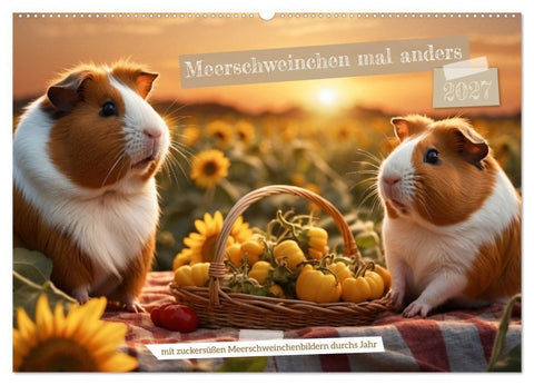 Meerschweinchen mal anders! (Wandkalender 2027 DIN A2 quer), CALVENDO Monatskalender