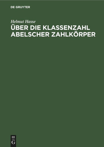 Über die Klassenzahl abelscher Zahlkörper