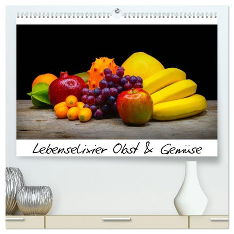 Lebenselixier Obst und Gemüse (hochwertiger Premium Wandkalender 2027 DIN A2 quer), Kunstdruck in Hochglanz
