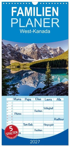 Familienplaner 2027 - West-Kanada mit 5 Spalten (Wandkalender, 21 x 45 cm) CALVENDO
