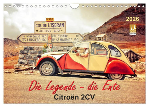 Die Legende - die Ente, Citroën 2CV (Wandkalender 2026 DIN A4 quer), CALVENDO Monatskalender