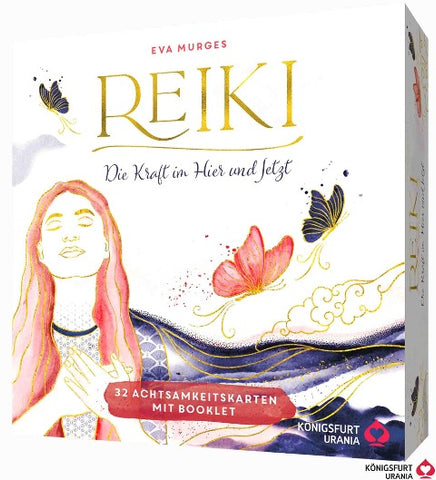 Reiki – Die Kraft im Hier und Jetzt: 32 Achtsamkeitskarten mit Goldfolie und Goldschnitt, Stülpdeckelschachtel mit Goldprägung und 144-seitiges Buch