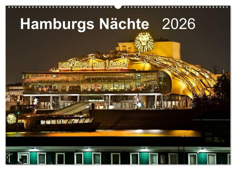 Hamburgs Nächte (Wandkalender 2026 DIN A2 quer), CALVENDO Monatskalender