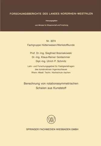 Berechnung von rotationssymmetrischen Schalen aus Kunststoff