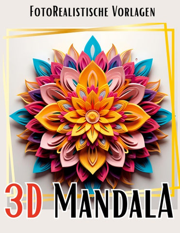 3D Mandala Malbuch "Black & White"