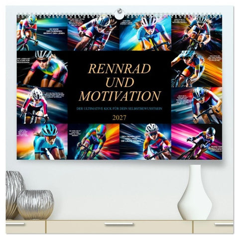 Rennrad und Motivation (hochwertiger Premium Wandkalender 2027 DIN A2 quer), Kunstdruck in Hochglanz