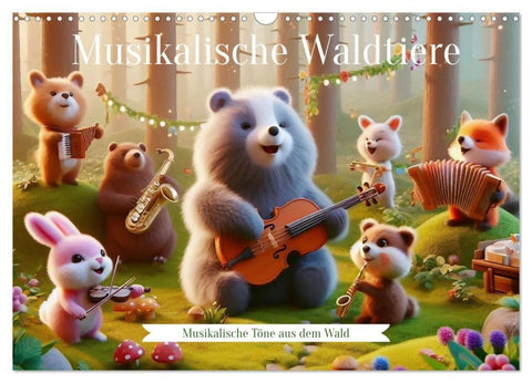 Musikalische Waldtiere (Wandkalender 2027 DIN A3 quer), CALVENDO Monatskalender
