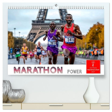 Marathon Power (hochwertiger Premium Wandkalender 2027 DIN A2 quer), Kunstdruck in Hochglanz