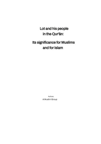 Lot and his people  in the Qur'ân: