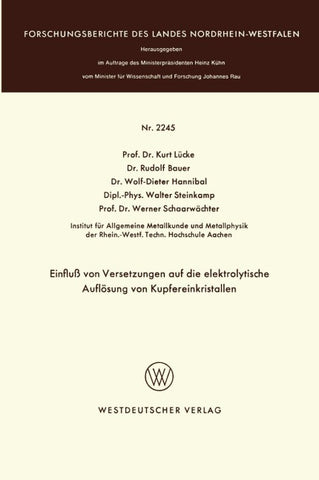 Einfluß von Versetzungen auf die elektrolytische Auflösung von Kupfereinkristallen