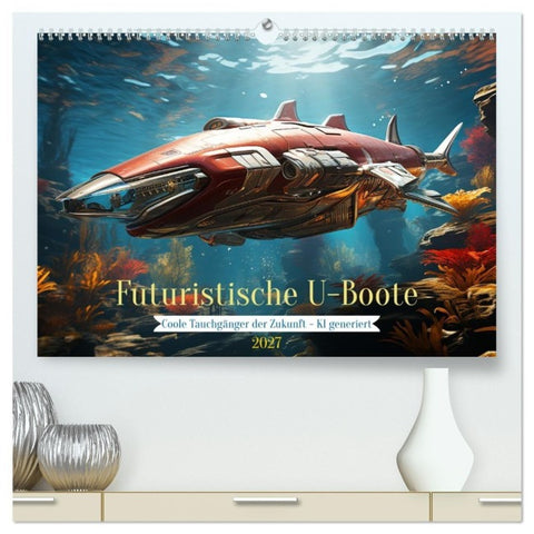 Futuristische U-Boote (hochwertiger Premium Wandkalender 2027 DIN A2 quer), Kunstdruck in Hochglanz