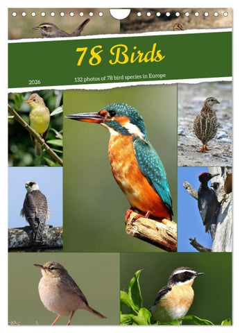 78 Birds (Wall Calendar 2026 DIN A4 portrait), CALVENDO 12 Month Wall Calendar