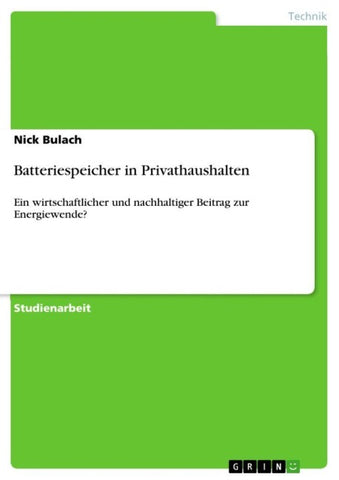 Batteriespeicher in Privathaushalten