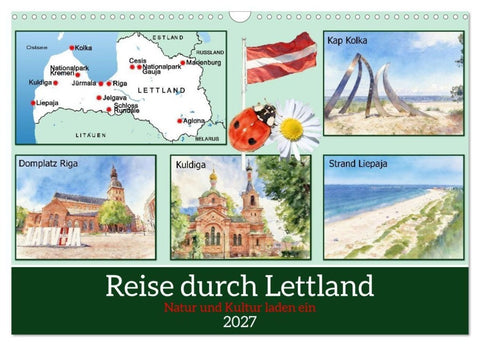 Reise durch Lettland (Wandkalender 2027 DIN A3 quer), CALVENDO Monatskalender