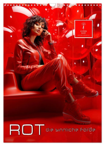 Rot, die sinnliche Farbe (Wandkalender 2026 DIN A3 hoch), CALVENDO Monatskalender