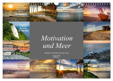 Motivation und Meer (Wandkalender 2027 DIN A3 quer), CALVENDO Monatskalender