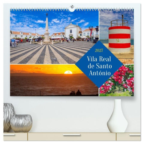 Vila Real de Santo António (hochwertiger Premium Wandkalender 2027 DIN A2 quer), Kunstdruck in Hochglanz