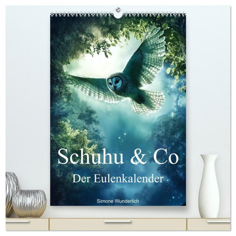 Schuhu & Co - Der Eulenkalender (hochwertiger Premium Wandkalender 2027 DIN A2 hoch), Kunstdruck in Hochglanz