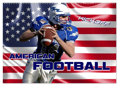 American Football - Kickoff (Wandkalender 2027 DIN A2 quer), CALVENDO Monatskalender