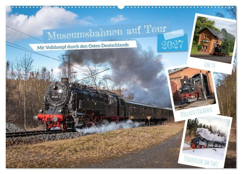 Museumsbahnen auf Tour (Wandkalender 2027 DIN A2 quer), CALVENDO Monatskalender