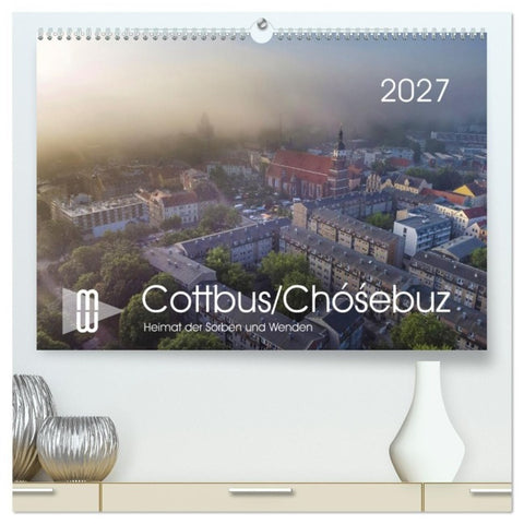 Cottbus/Chósebuz (hochwertiger Premium Wandkalender 2027 DIN A2 quer), Kunstdruck in Hochglanz