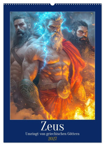 Zeus - Umringt von griechischen Göttern (Wandkalender 2027 DIN A2 hoch), CALVENDO Monatskalender