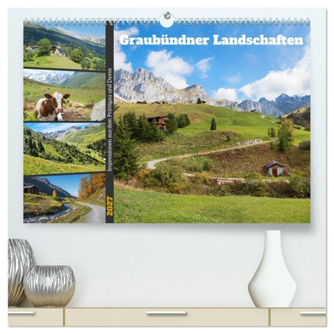 Graubündner Landschaften (hochwertiger Premium Wandkalender 2027 DIN A2 quer), Kunstdruck in Hochglanz