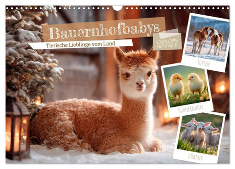 Bauernhofbabys - Tierische Lieblinge vom Land (Wandkalender 2027 DIN A3 quer), CALVENDO Monatskalender