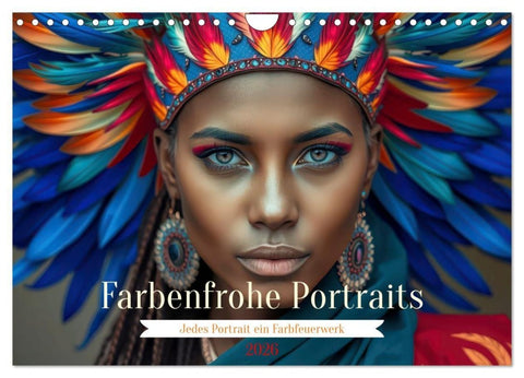 Farbenfrohe Portraits (Wandkalender 2026 DIN A4 quer), CALVENDO Monatskalender