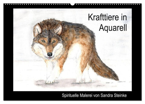 Krafttiere in Aquarell (Wandkalender 2027 DIN A2 quer), CALVENDO Monatskalender