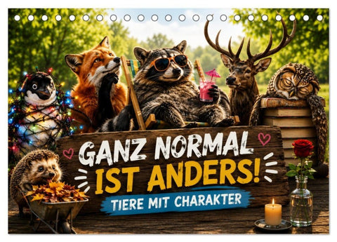 Ganz normal ist anders - Tiere mit Charakter (Tischkalender 2027 DIN A5 quer), CALVENDO Monatskalender