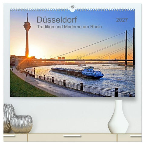 Düsseldorf - Tradition und Moderne am Rhein (hochwertiger Premium Wandkalender 2027 DIN A2 quer), Kunstdruck in Hochglanz