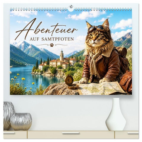 Abenteuer AUF SAMTPFOTEN (hochwertiger Premium Wandkalender 2027 DIN A2 quer), Kunstdruck in Hochglanz