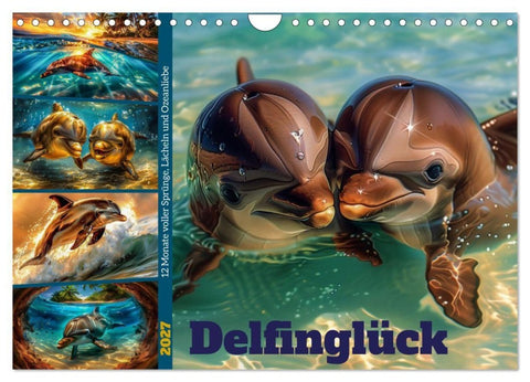 Delfinglück (Wandkalender 2027 DIN A4 quer), CALVENDO Monatskalender