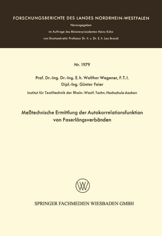 Meßtechnische Ermittlung der Autokorrelationsfunktion von Faserlängsverbänden