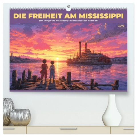 Die Freiheit am Mississippi (hochwertiger Premium Wandkalender 2027 DIN A2 quer), Kunstdruck in Hochglanz