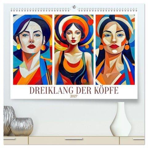 Dreiklang der Köpfe (hochwertiger Premium Wandkalender 2027 DIN A2 quer), Kunstdruck in Hochglanz