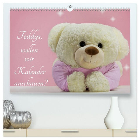 Teddys, wollen wir Kalender anschauen? (hochwertiger Premium Wandkalender 2027 DIN A2 quer), Kunstdruck in Hochglanz