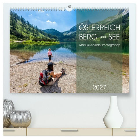 Österreich Berg und See (hochwertiger Premium Wandkalender 2027 DIN A2 quer), Kunstdruck in Hochglanz