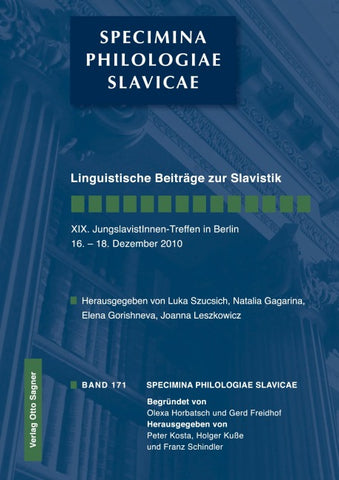 Linguistische Beitraege zur Slavistik