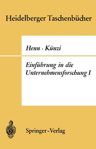 Einführung in die Unternehmensforschung I