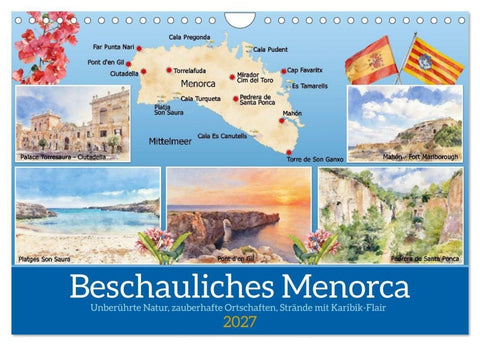 Beschauliches Menorca (Wandkalender 2027 DIN A4 quer), CALVENDO Monatskalender