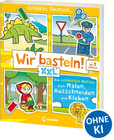Wir basteln! XXL - Die schönsten Motive zum Malen, Ausschneiden und Kleben (gelb)