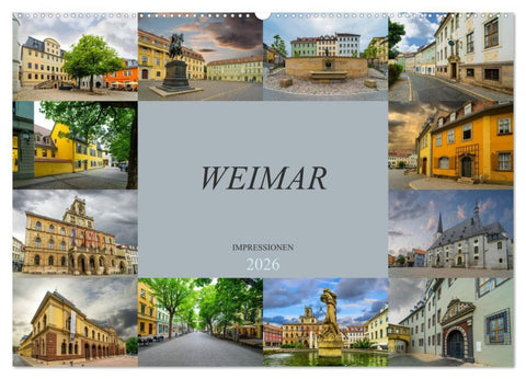Weimar Impressionen (Wandkalender 2026 DIN A2 quer), CALVENDO Monatskalender