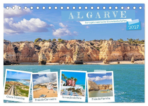 Algarve - Portugals malerische Küstenlandschaften (Tischkalender 2027 DIN A5 quer), CALVENDO Monatskalender