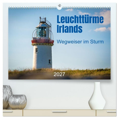 Leuchttürme Irlands (hochwertiger Premium Wandkalender 2027 DIN A2 quer), Kunstdruck in Hochglanz