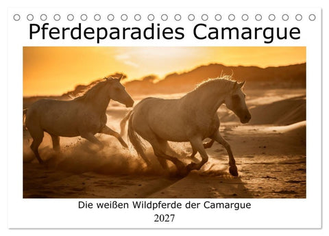 Pferdeparadies Camargue (Tischkalender 2027 DIN A5 quer), CALVENDO Monatskalender